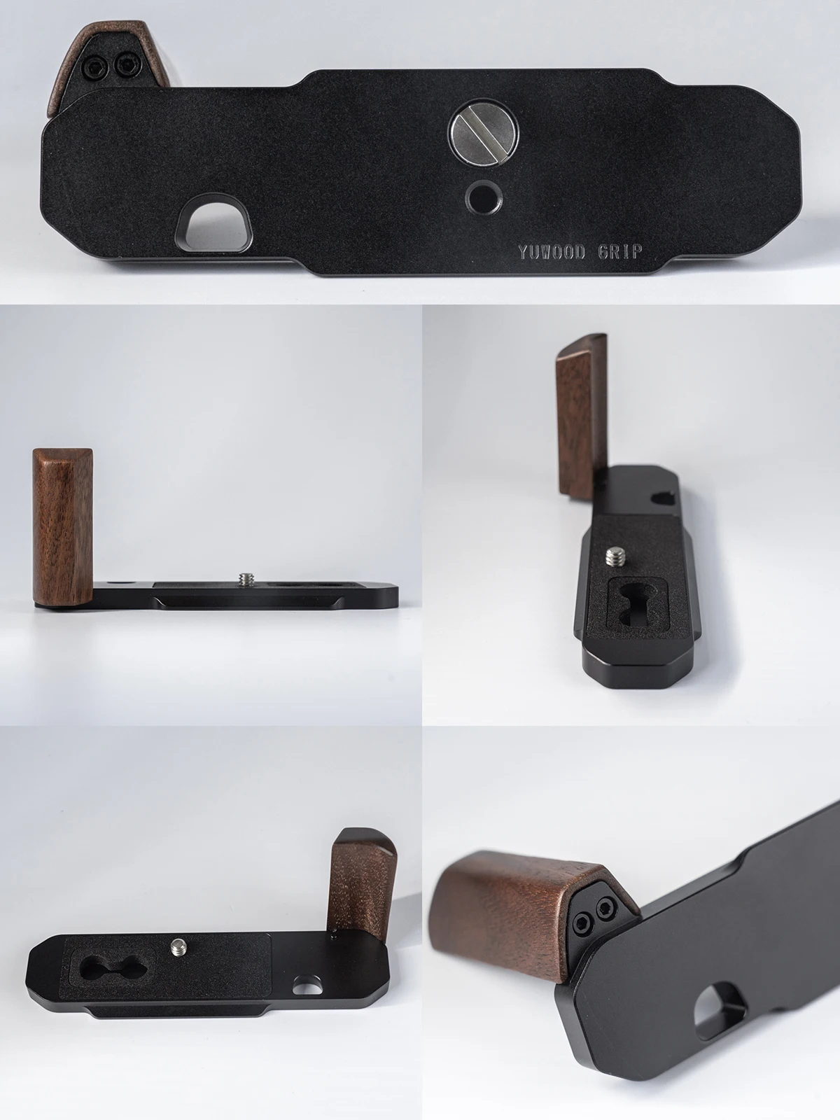YUWOOD FM2 L-förmige Montageplatte mit Holzgriff für Nikon FM2 FM FM3A FE FE2. Integrierte Arca-Swiss-Schnellwechselplatte – Detail 4