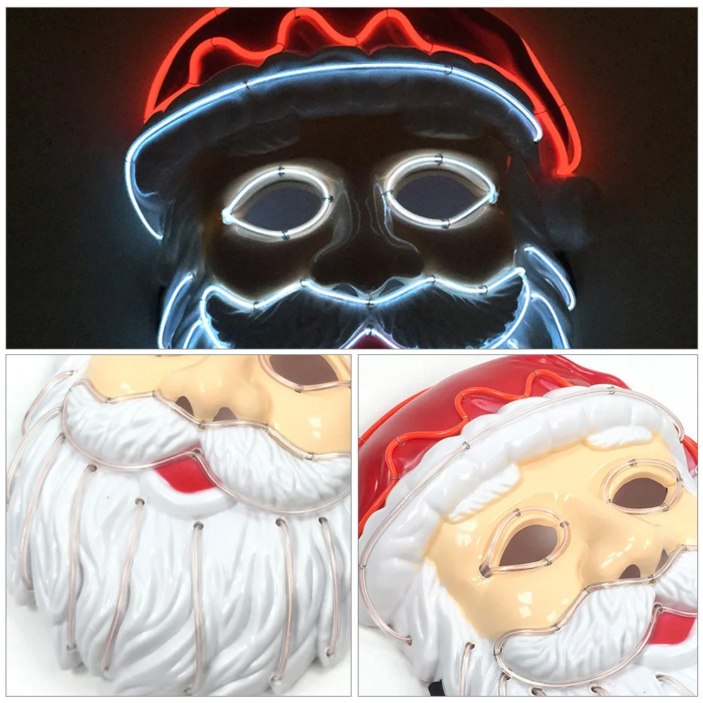 

Christmas Face Mask Santa Claus Glowing Xmas Party Festival Shine Prop Child
