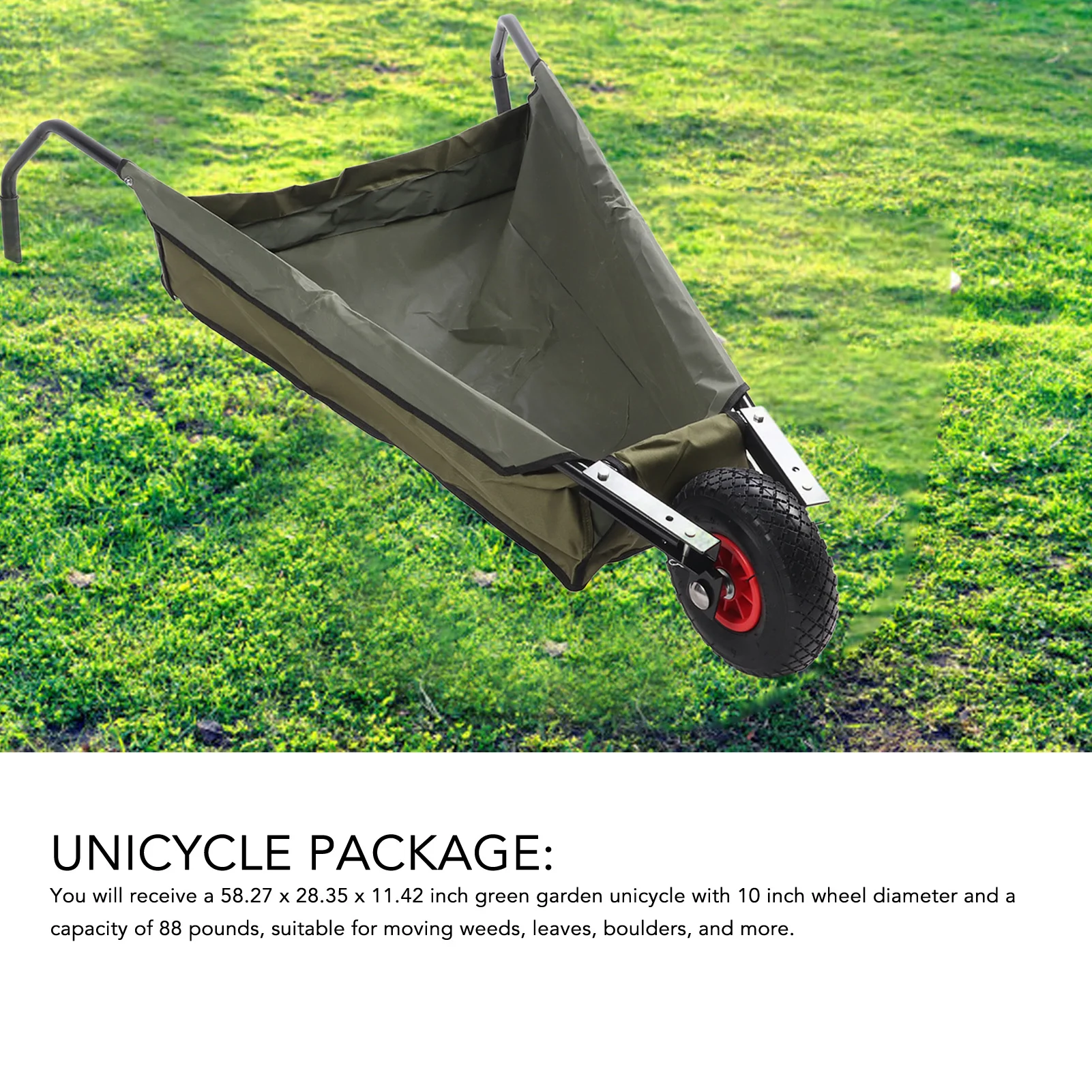 Garden Wheelbarrow Collapsible Garden Wheelbarrow Steel Tube Large Capacity Bag Foldable Yard Cart for Grass Weeds Bark Soil view 6