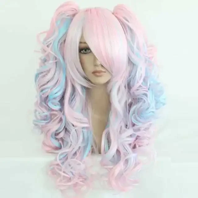 Women Wig Light Multicolour Curly Synthetic Hair Long Ladies Wigs