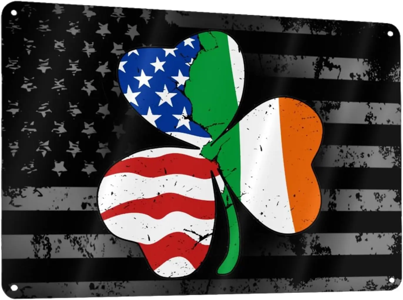 1p,Irish American Shamrock Metal Sign,  Inch Metal Wall Art Signs Cover  for Men/Women/Indoor/Outdoor
