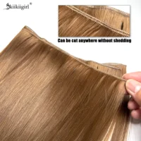 Extensiones de cabello humano Genius Weft, mechones rubios dobles dibujados de 100G, trama de cabello virgen liso Invisible, extremo completo, calidad superior