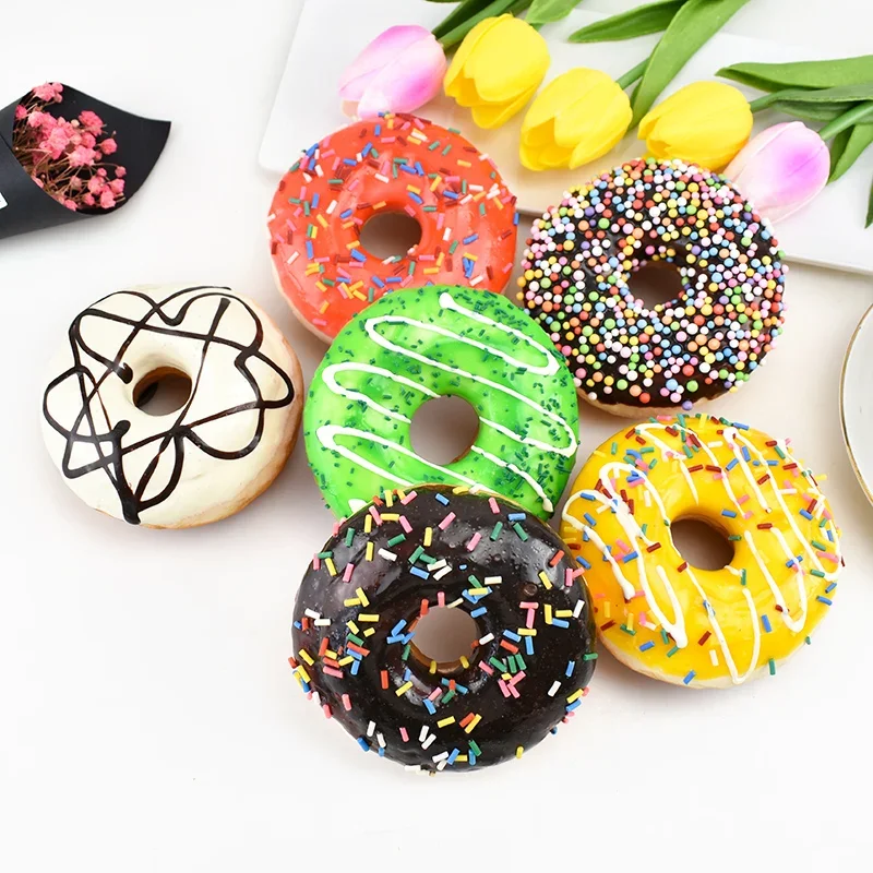 10CM 1pc Artificial Donut Cake Food Artificial Squishy Donut Simulation Model Photography Props Holiday Party Table Decoration