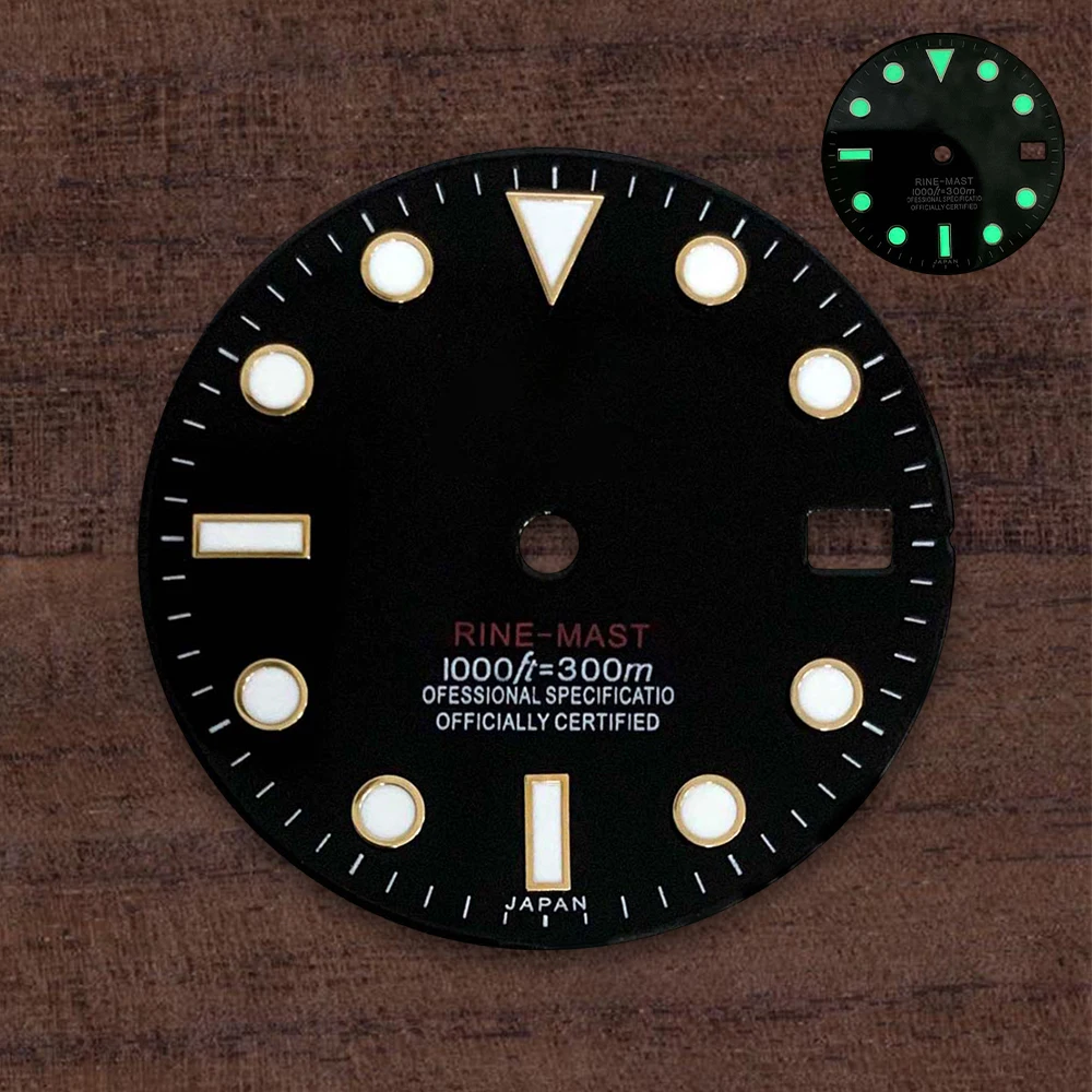 28.5mm S Logo Dial Suitable For NH35/NH36/4R/7S Japanese Automatic Movement Green Luminous Watch  Modification Accessories