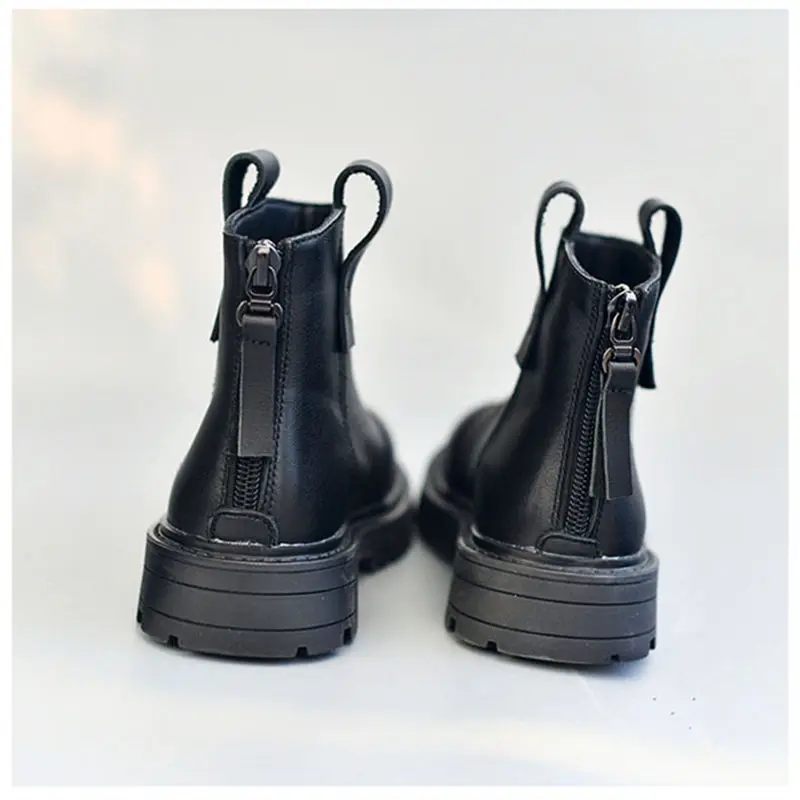 Genuine Leather Children\'s Riding Boots High Quality Cowhide Baby Girls Snow Boots Spring Boys Chelsea Boots Kds Casual Shoes