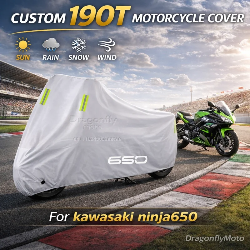 

For kawasaki ninja650 Z650 Z NINJA 650 650SE Motorcycle Cover Silver Waterproof UV Rain Dust Sun Outdoor Indoor Protector