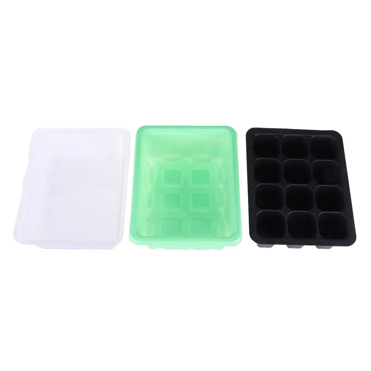 1Pcs Nursery Box 18x14x6cm 12-Cells Transparent Lid Sprout Plate Tray for Gardening Growing Trays Home Garden Bonsai Sprouter
