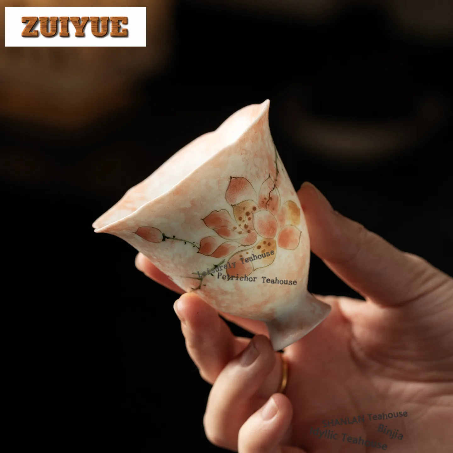 

70ml Hand-painted Magnolia Teacup Aesthetic Tea Bowl Set Of Cups Tea-tasting Personal Cup Chazhan Master Cups Tableware Craft