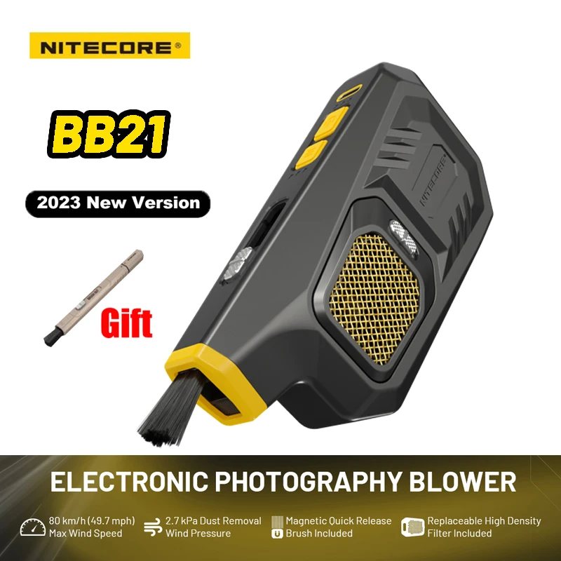 New Nitecore BB21 Electric Air Blower Vacuum Cleaning Blower Blowing & Suction Leaf Dust Collector for DSLR Camera&Lens Upgraded