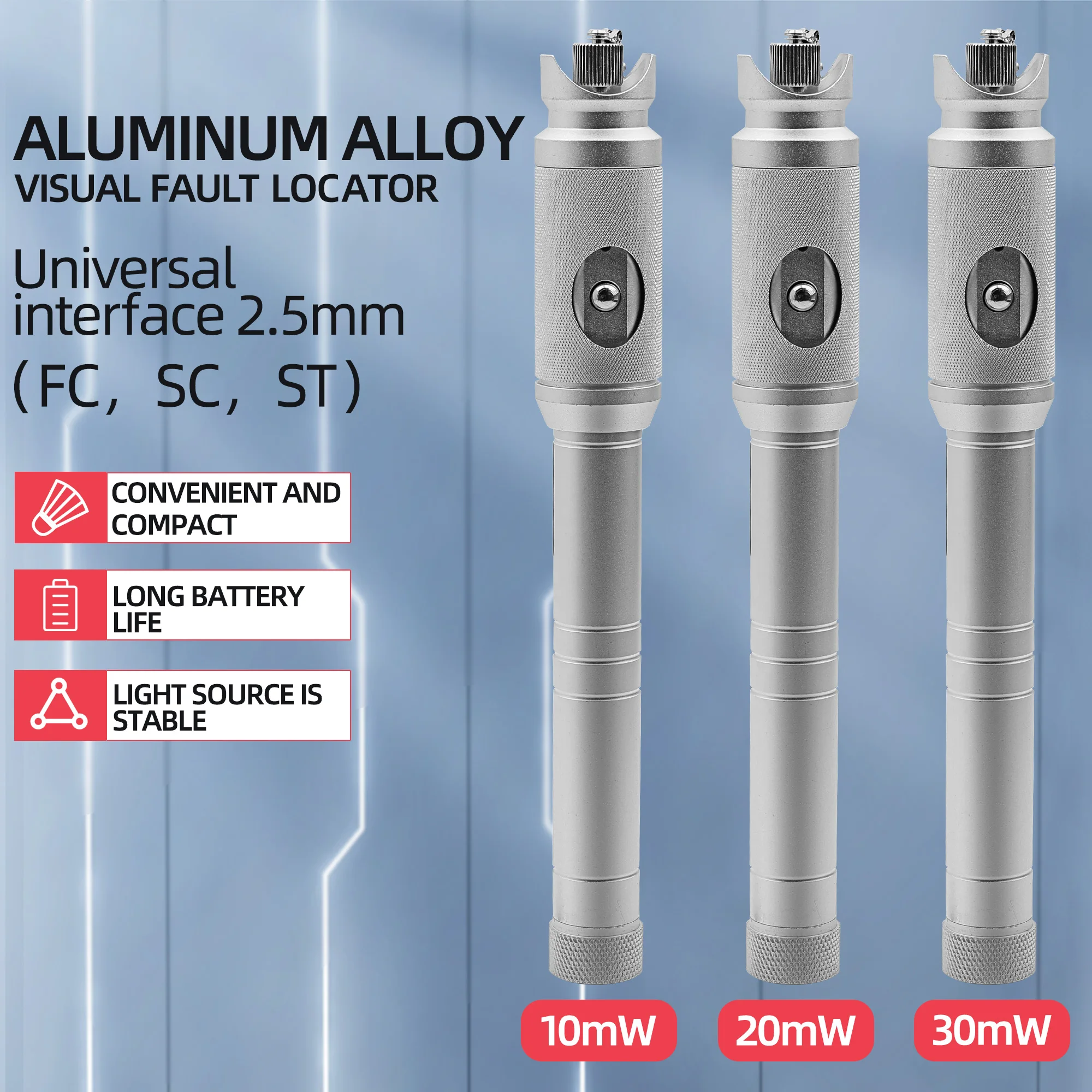 Visual Fault Locator 10-30mw VFL Tester Light Pen 10-30KM Range Includes Single Mode 125um