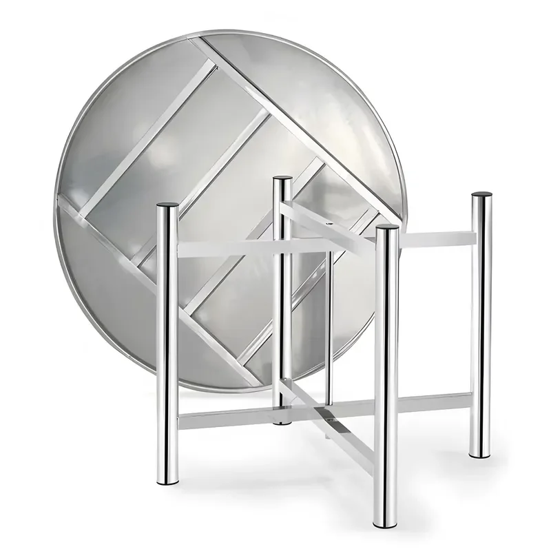 Portable Detachable Stainless Steel Round Dining Table Commercial Restaurant Hotel Banquet Wedding Party Catering Furniture