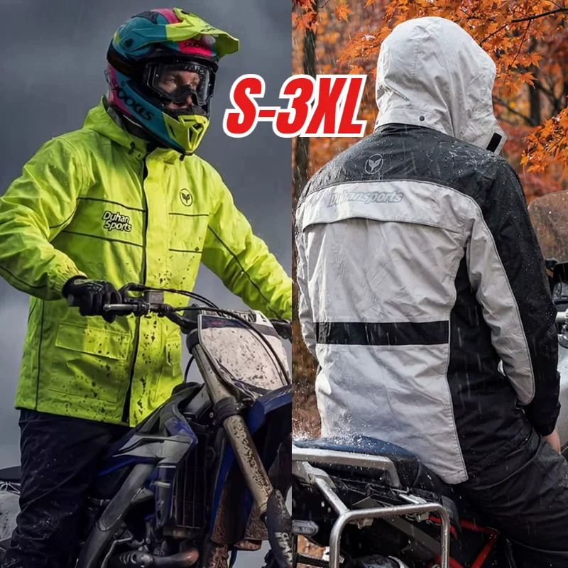 

DUHAN Outdoor Motorcycle Rain Suit Portable Waterproof Reflective Split Jacket Pants Raincoat with Hat and Shoe Covers