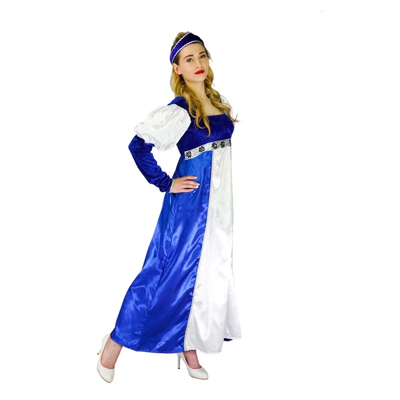 

Medieval Retro Princess Victoria Blue Dress Halloween Masquerade Party Princess Stage Performance Clothes Cosply Costume 2025