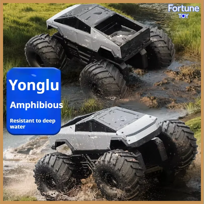 4DRC Amphibious Tesla RC Car 4WD Waterproof Off Road Remote Control Vehicle Land Water Beach Electric Toy For Adults