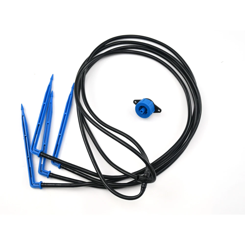 4-Piece Blue+Black Drip Irrigation Kit with Maze Flow Arrow Dripper for Fruit Trees, Gardens, and Agriculture10pcs