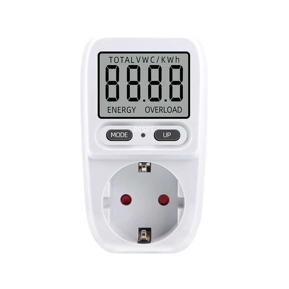 AC 230V EU Digital LCD Power Meter Wattmeter Socket Energy Meter Socket Electric Tester Kwh Measuring Outlet Power Analyzer