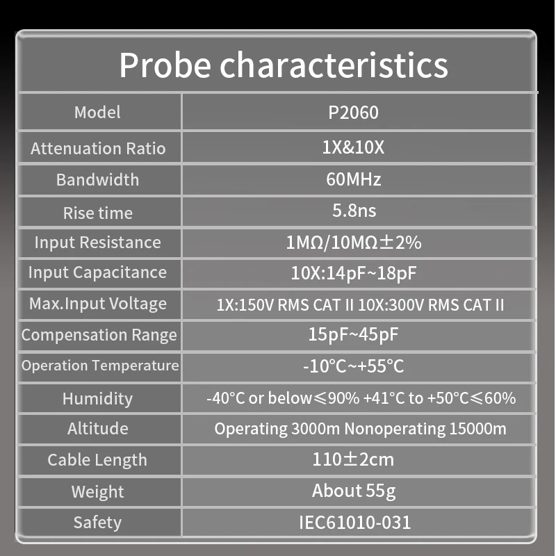 ZOYI راسم الذبذبات التحقيق عدة 1X 10X عالية الدقة راسم الذبذبات محلل التمساح كليب التحقيق موصلات الاختبار