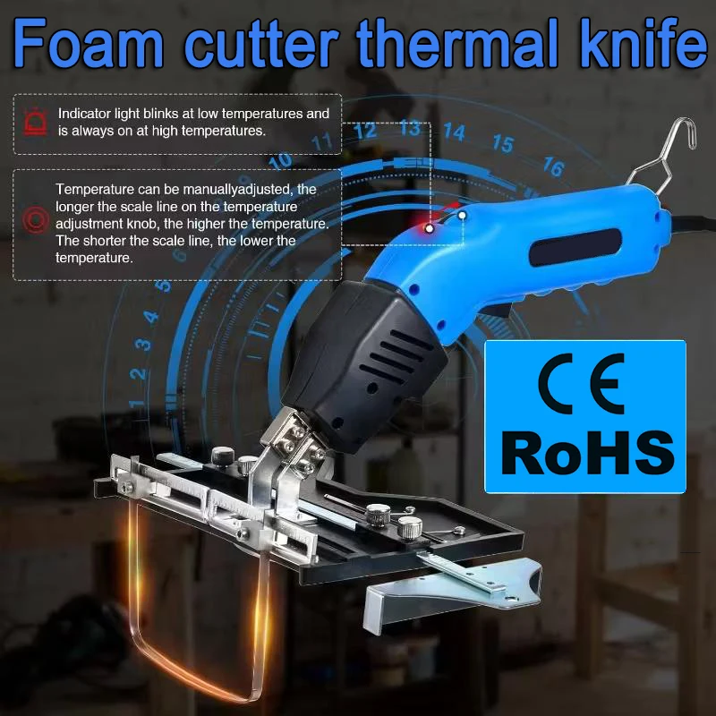 Hot Knife Foam Cutter Tools Machine Slotting Groove Styrofoam Polystyrene Fabric Rope Cutter Electric Foam Cutter Heating Knife