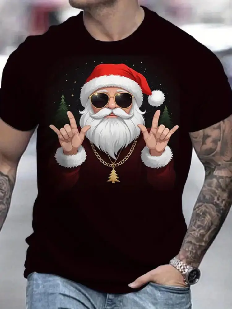 

American Direct Shipping 2026 Christmas Gift 180G Cotton Crew Neck Short Sleeve T-Shirt Unisex Fashion Comfortable Daily Tees