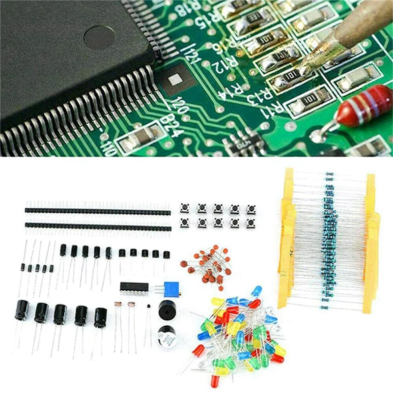 1818PCS DIY Electronics Components Kit Assortment Resistors LED Triode Capacitors Diodes PCB Potentiometer Resistanc