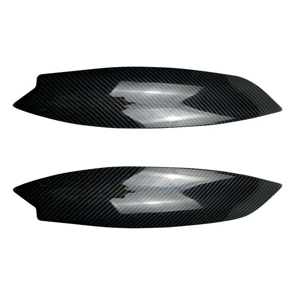 Car Eyebrow Trims Replacement Parts 2Pcs ABS Plastic Carbon Fiber Easy To Carry Headlight Eyelid 100% Brand New