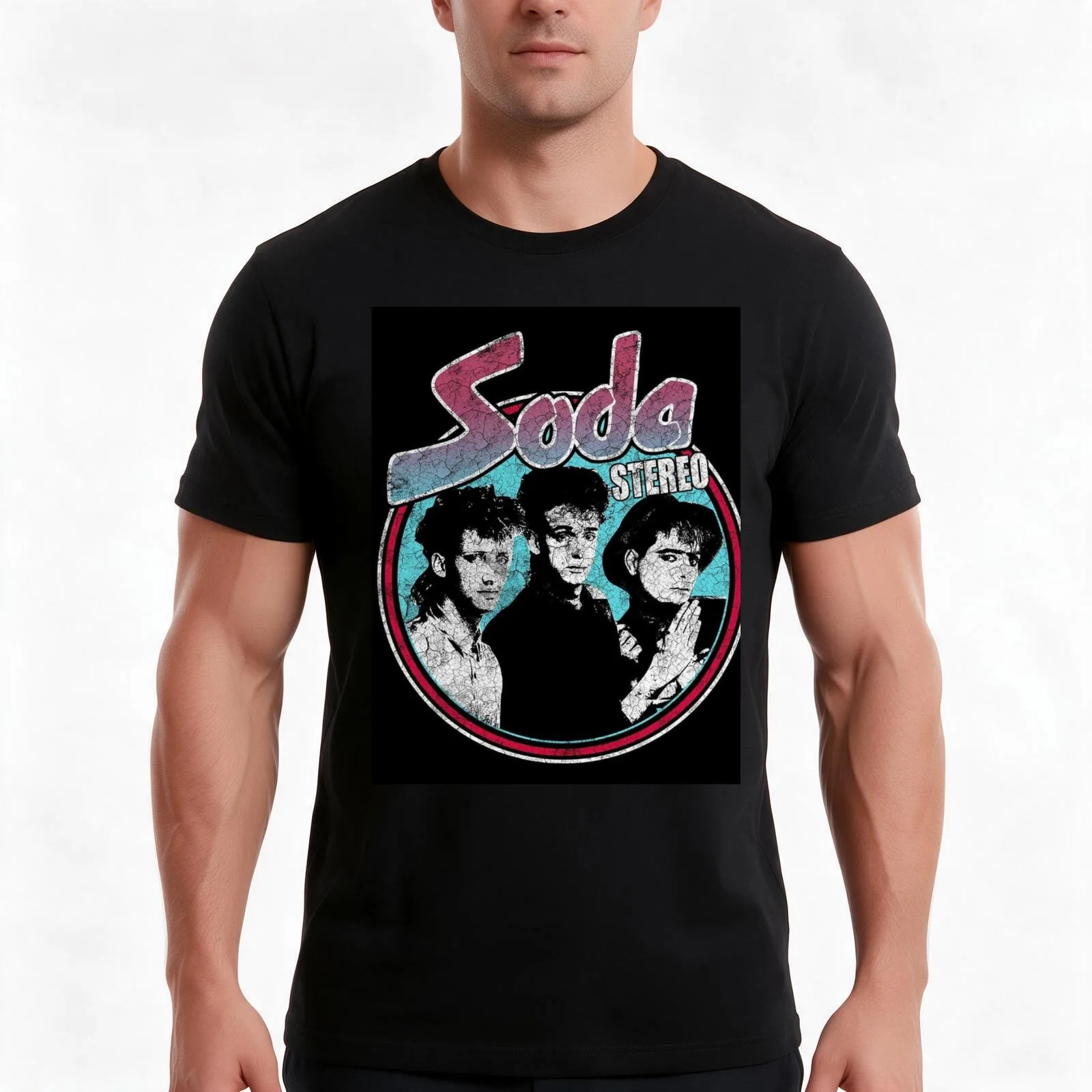 Soda Stereo Band. T-Shirt Summer Casual Cotton Tee Oversized Streetwear Tops Vintage Graphic Print Loose Fit Short Sleeve