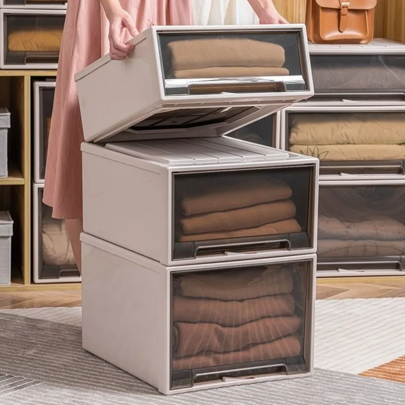 Plastic Clothes Storage Box Drawer Type Storage Cabinet Home Wardrobe Clothing Organizer Box under Bed Storage Container