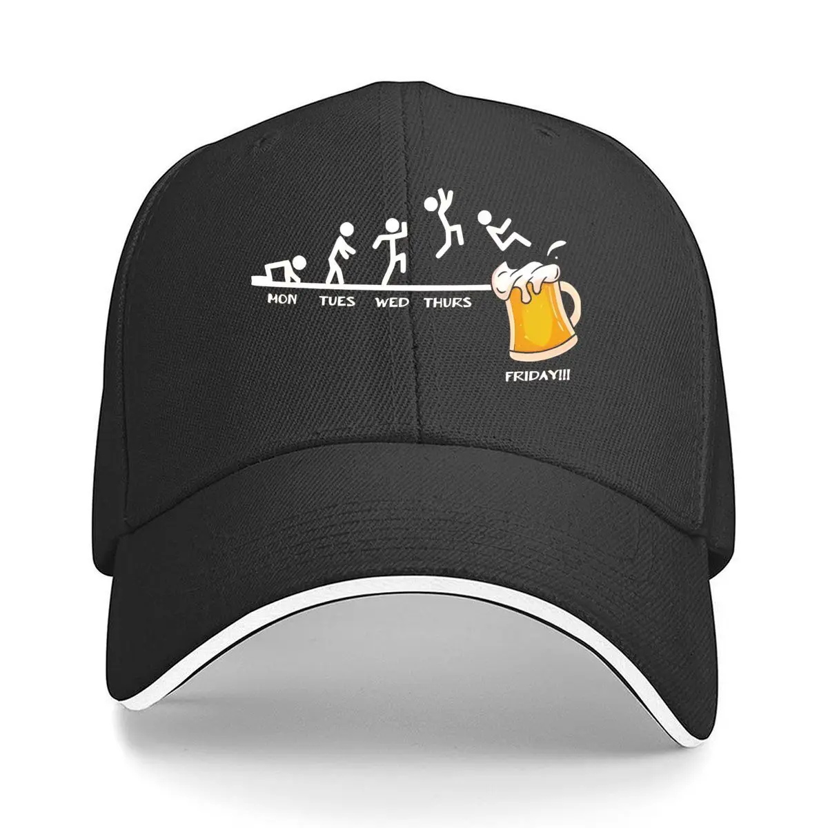Monday To Friday Beer Friday Sandwich Baseball Cap Outdoor Workouts Sun Hat