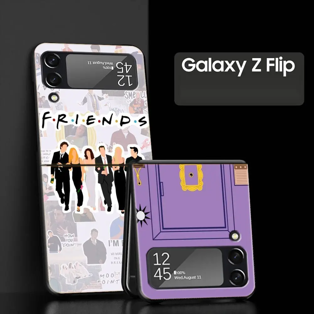 Central Perk Coffee friends tv show custodia per telefono per Samsung Galaxy Z Flip 4 5 3 volte Hard PC Shell per Samsung Z Flip5 Cover