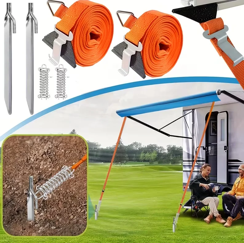 RV Awning Storm Band Straps Tie Down Caravan Camping Accessories For Thule Fiamma Dometic Awning Canopy Most Motorhomes