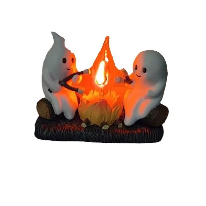 Bonfire-Veilleuse en Forme de Flamme Vacillante pour Halloween, Petite Veilleuse Électrique LED 3D