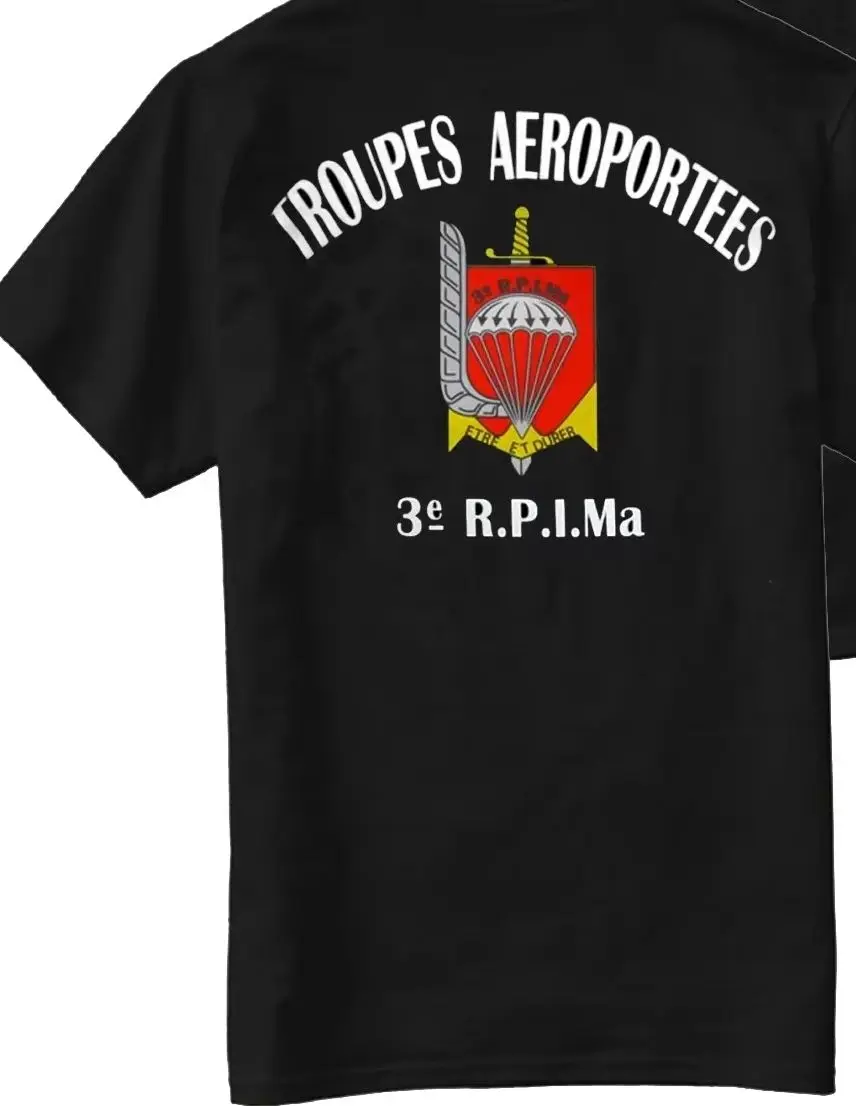 French Army 3rd Marine Infantry Parachute Regiment Airborne T-Shirt  100% Cotton Short Sleeve O-Neck Summer Casual Mens T-shirt