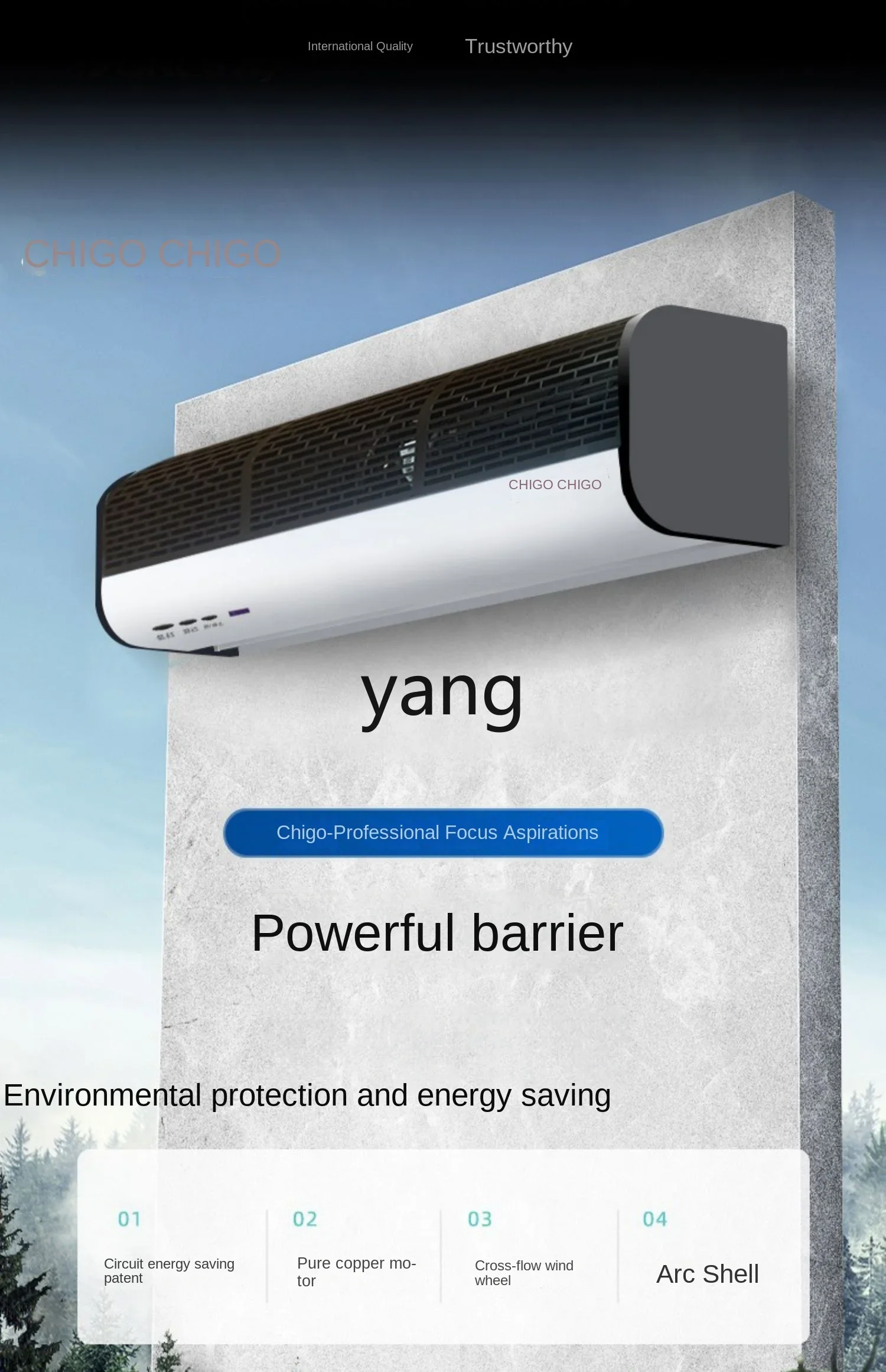 CX Commercial Mute Refrigerator Door Head Air Curtain Supermarket Door Dedicated Air Curtain
