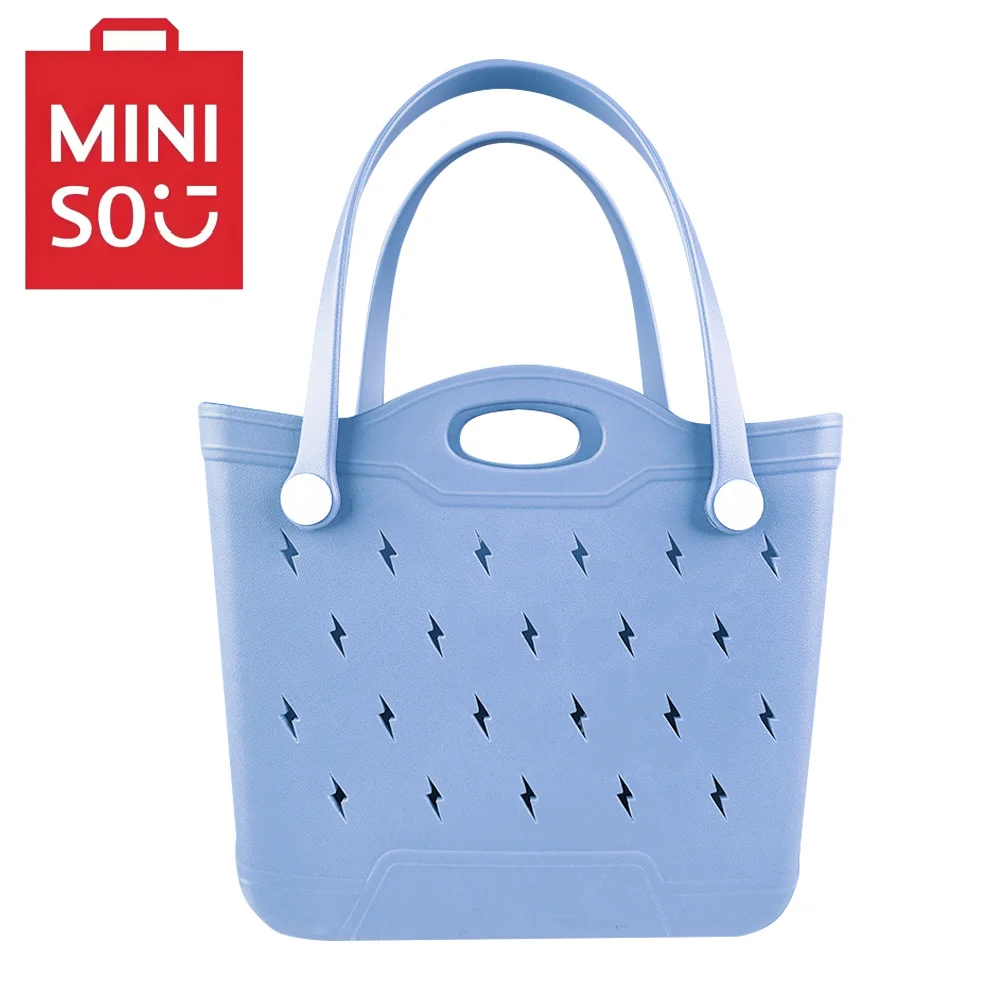 

Miniso 1 medium-sized beach bag EVA rubber waterproof beach travel picnic storage basket women's shopping handbag jelly tote bag