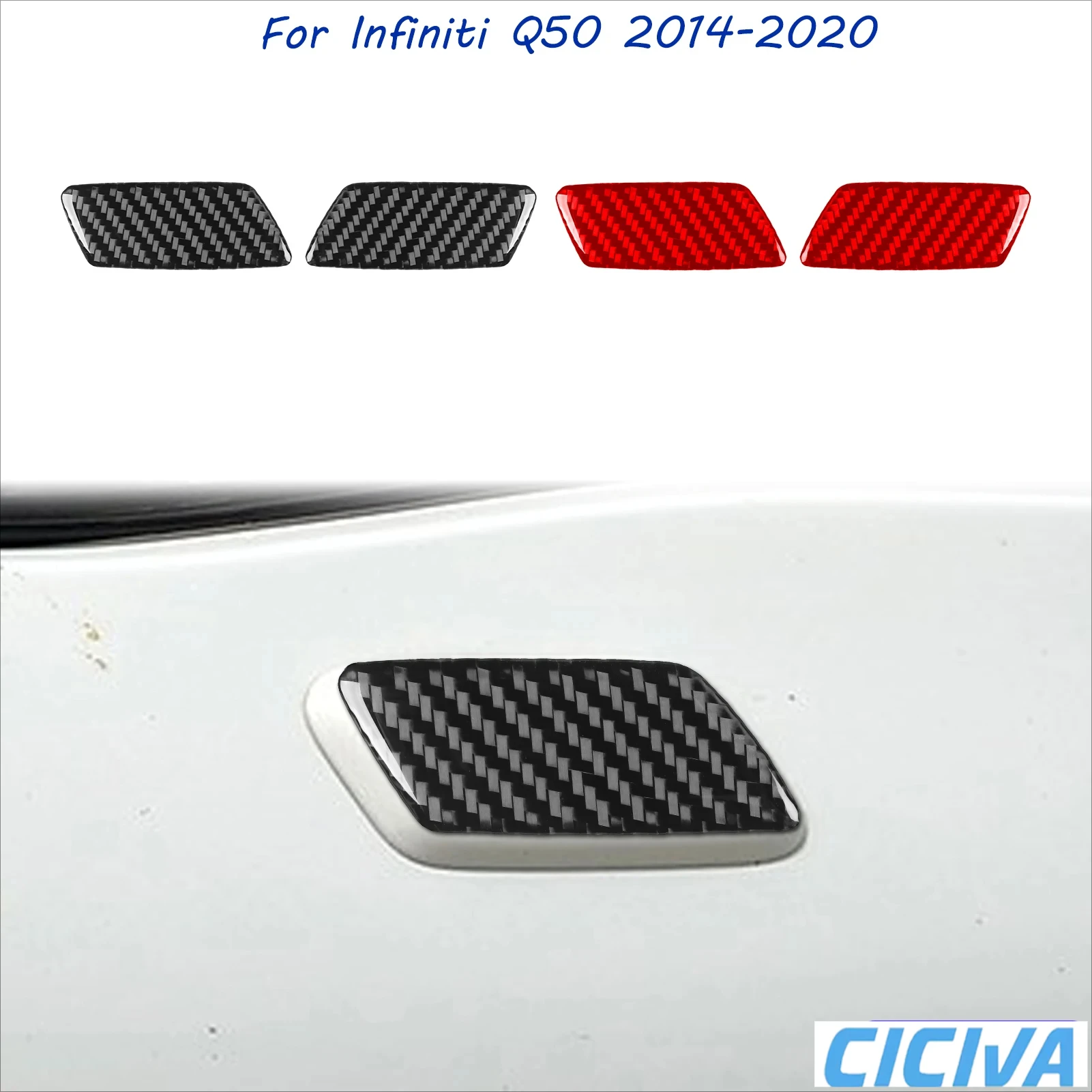 

For Infiniti Q50 2014-2020 Auto Front Trailer Hook Panel Soft Carbon Fiber Car Decoration Accessories Interior Cover Stickers