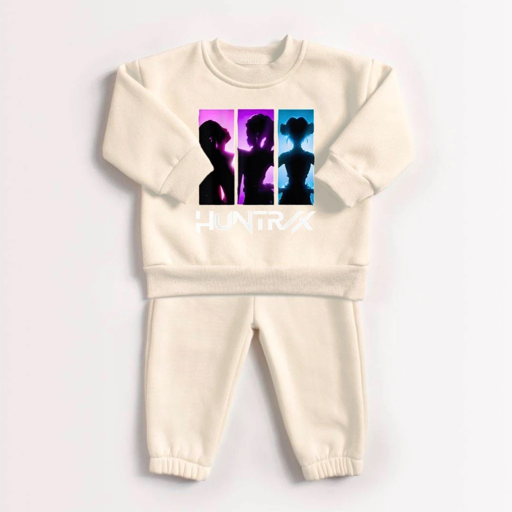 2025's سخونة K-POP Huntrix الدعاوى بلوزات مجموعات طويلة الأكمام البلوز ملابس كاجوال طفل بلايز + السراويل الخريف الربيع الملابس