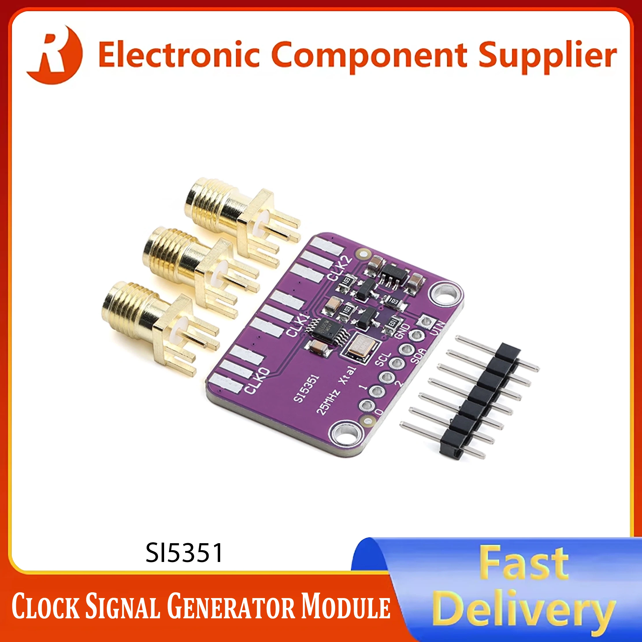 2pcs DC 3V-5V Si5351A Si5351 I2C Clock Generator Breakout Board Module Signal Generator Clock 8KHz-160MHz For Arduino in stock