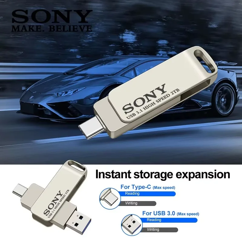SONY 2TB szybki dysk flash typu C 1TB metalowy pendrive USB PenDrive 512GB 256GB przenośny pamięć USB Stick dla telefonu Xiaomi