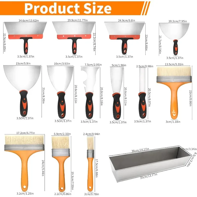 

Stainless steel putty knife with dual handle, wooden handle, putty knife, plastic handle, sand table set