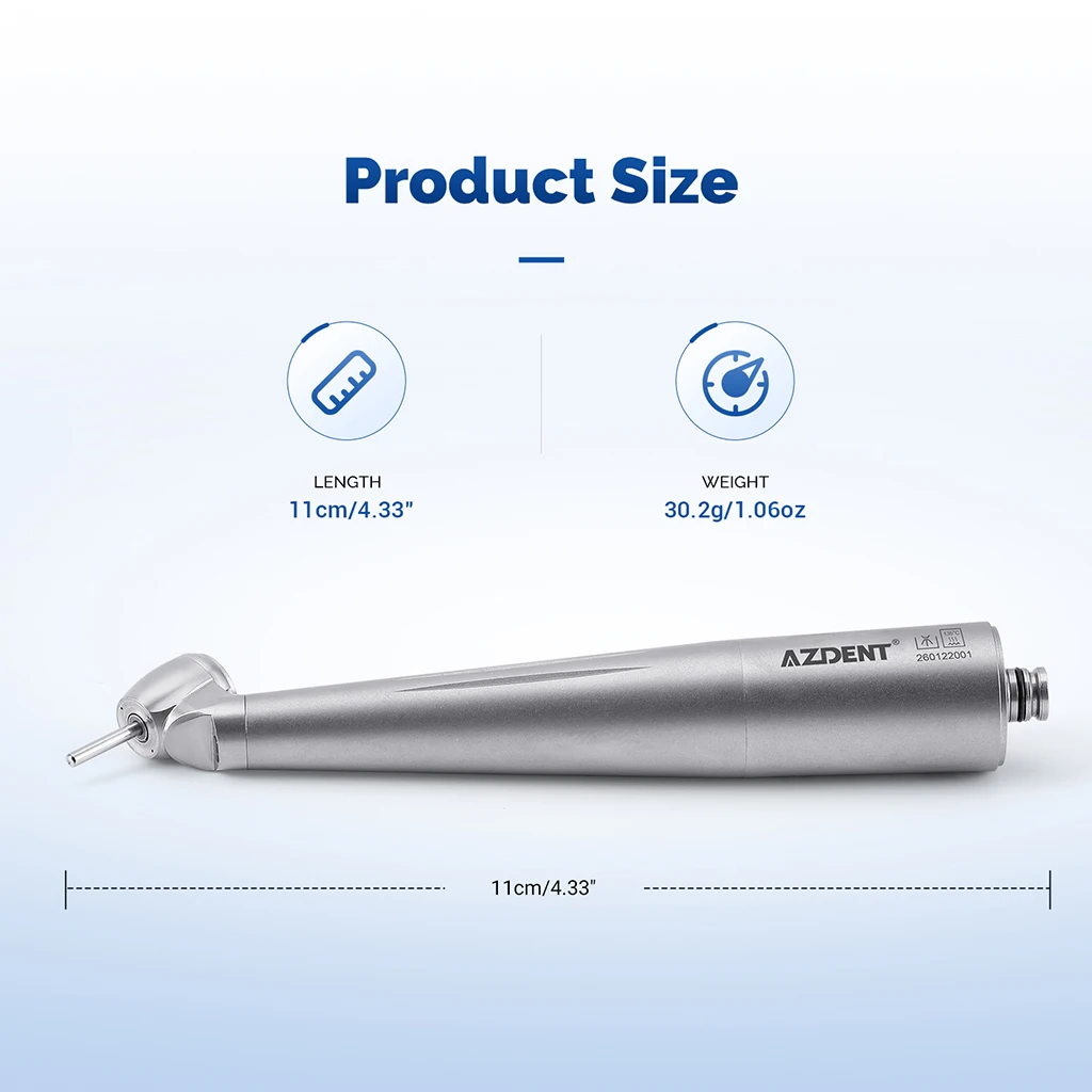 AZDENT Dental 45 ° Hochgeschwindigkeits-Handstück mit LED-Faseroptik aus Titan, passend für KAVO und NSK, mit Keramiklager und Druckknopf, Zahnmedizinisches Instrument – Detail 15