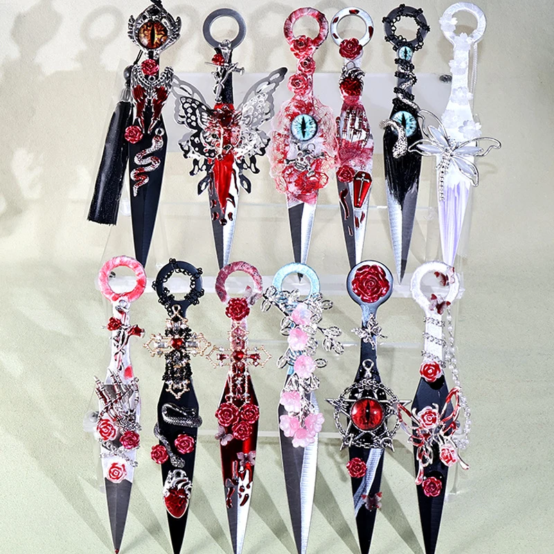 Best  Ku-nu knife with high aesthetic valueinsGothic Dark Style Kunai Finished Handmade ProductdiyUnboxing Props and Decorations