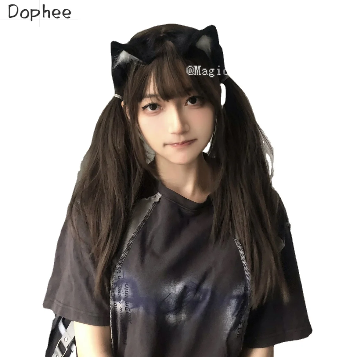 

Dophee Handwork Cat's Ear Animal Ear Headband Japanese Styles Cute Lolita Subculture Animation Anime Cos Young Girls Headwear