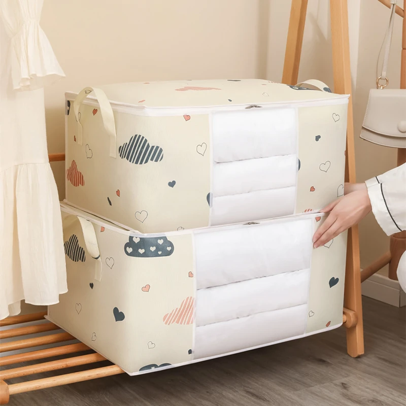 Aufbewahrungstasche für Kleidung, Steppdecke, Decke, Kleidung, Kleiderschrank, Organizer, Aufbewahrungstasche, Heimorganisation, Aufbewahrung, wiederverwendbare Taschen aus Stoff mit Reißverschluss