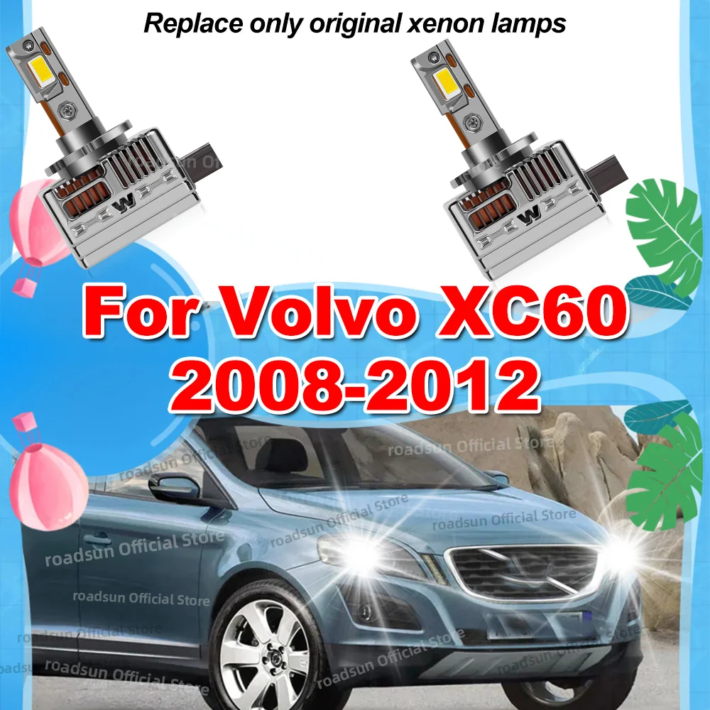 

2Pcs LED 50000LM Headlight Bulbs Canbus Car Light Xenon Lamp Upgrade For Volvo XC60 2008 2009 2010 2011 2012