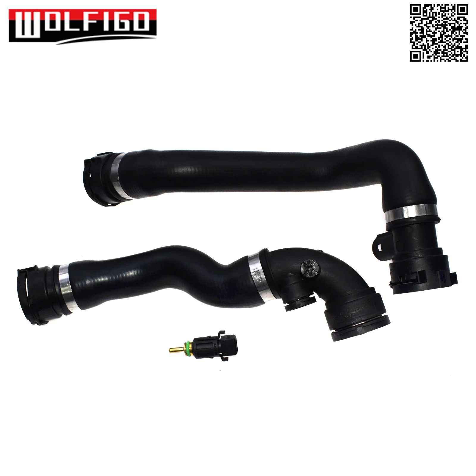 Lower & Upper Radiator Hose Kit with Sensor Set 3PCS For BMW E46 320i 323i 325i 328i 330i 325xi 330xi 17127510952 11531436408