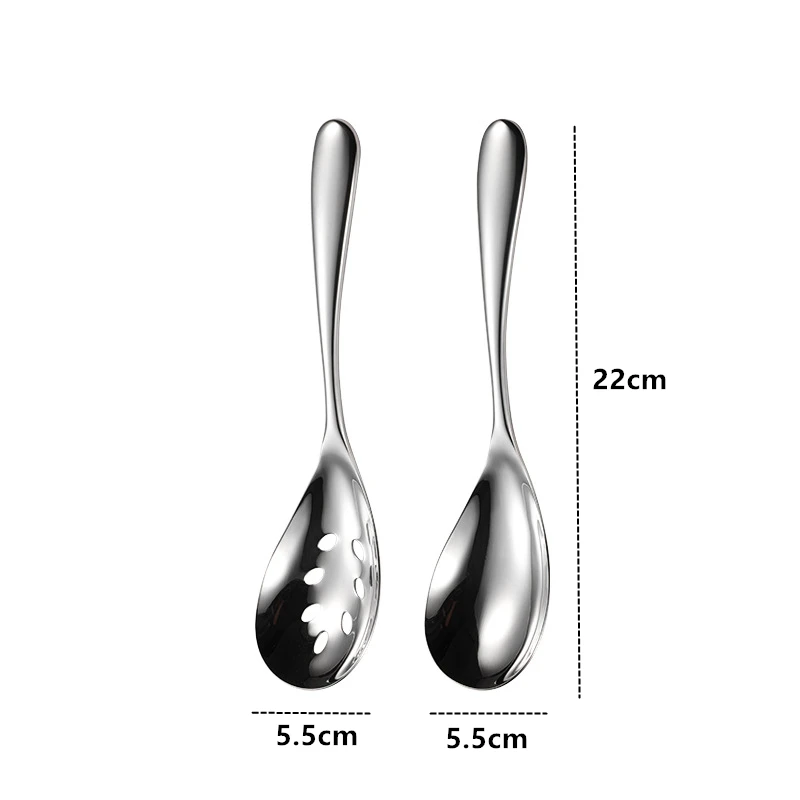 304 Thickened Stainless Steel Hot Pot Soup Spoon Big Head Serving Dining Ladle Durable Tablespoons Kitchen Cooking Utensils