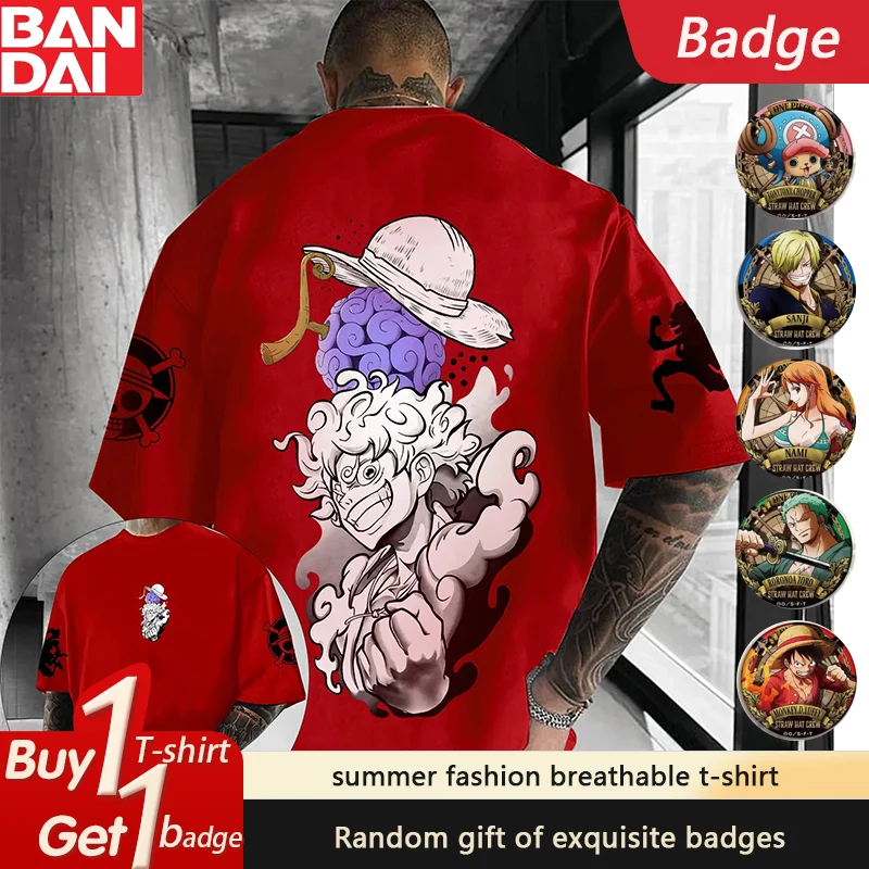 ワンピース日本アニメメンズ Tシャツニカモンキー D. ルフィシーズン綿男親子服半袖