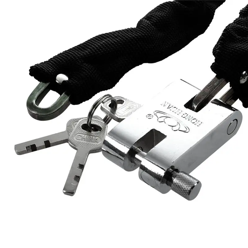 Clear Bike Lock 65CM Metal MTB Road Bike Heavy Duty Safety Lock Motorcycle Padlock Bicycle Chain Lock With Key Durabl