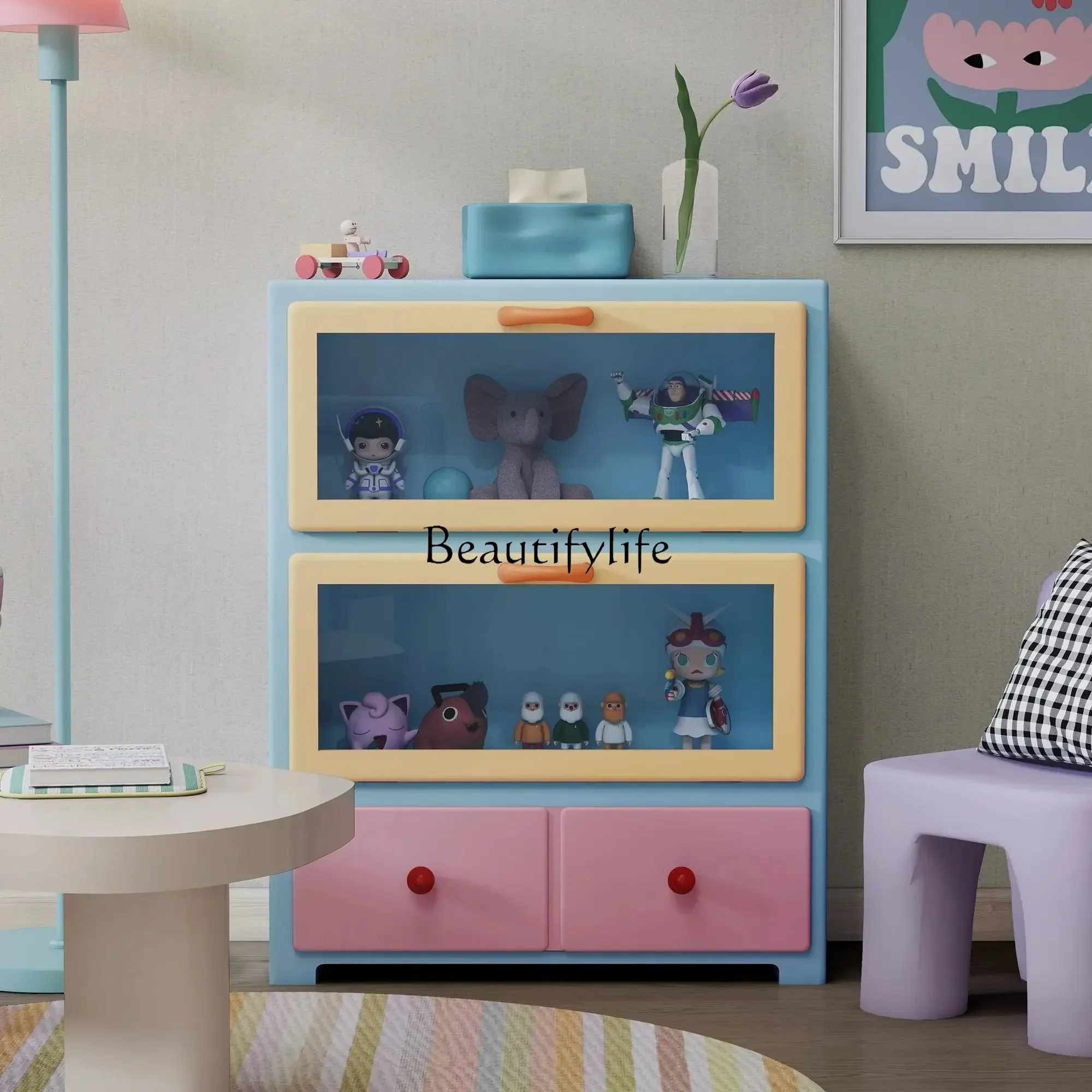 88.Dopamine Ins الوردي اليد مكتب خزانة تخزين غرفة المعيشة خزانة عرض حديثة الجانب خزانة #5