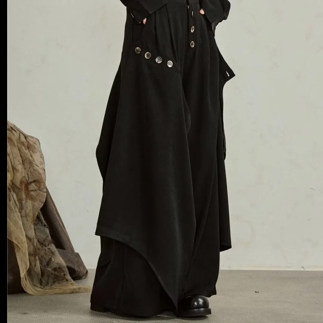 Yohji Yamamoto casual broek heren genderless dragen nieuwe Chinese wijde pijpen broek draperen donkere samurai broek tij